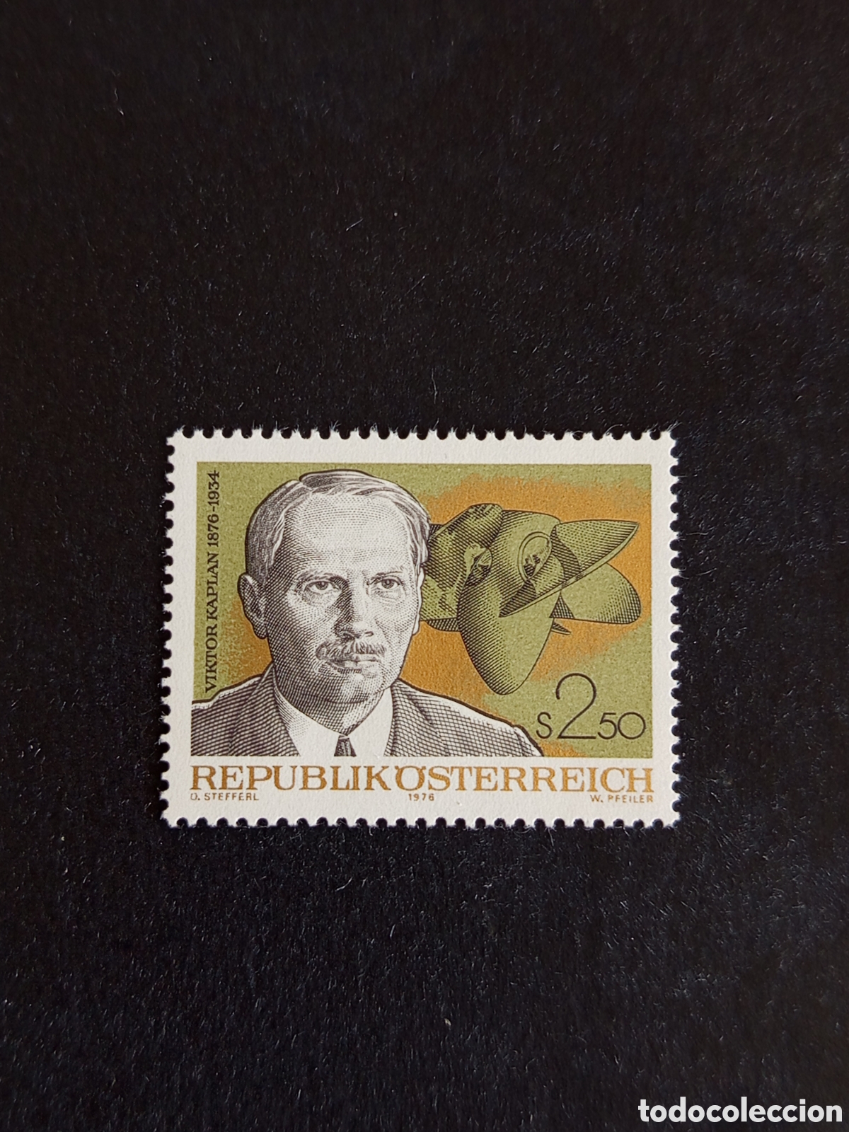 Sellos: AUSTRIA, 1976. Viktor Kaplan, inventor. Yvert 1364. Pedido m&iacute;nimo 3 &euro;. Ver fotos. Serie completa