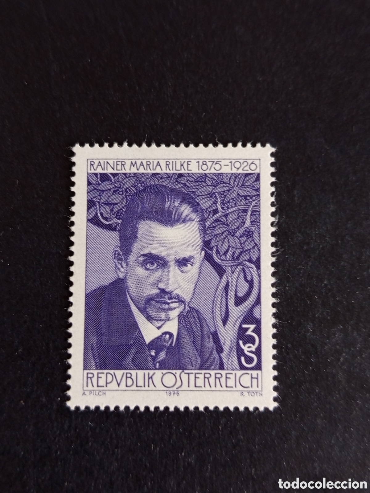 Sellos: AUSTRIA, 1976. Rainer Maria Rilke, escritor. Yvert 1368. Pedido m&iacute;nimo 3 &euro;. Ver fotos.Serie completa