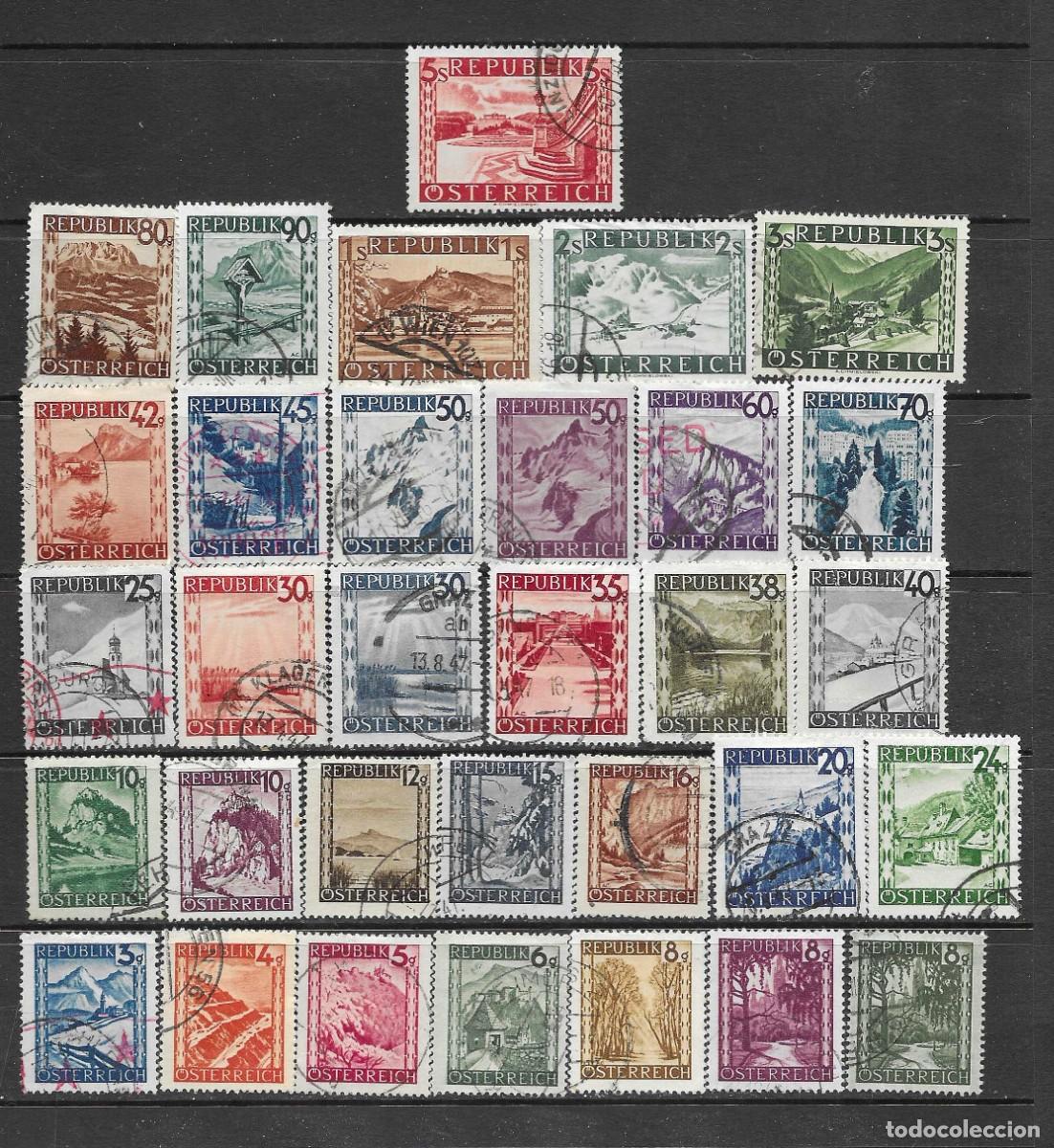 Sellos: AUSTRIA-1947- USADOS - PAISAJES- SERIE COMPLETA