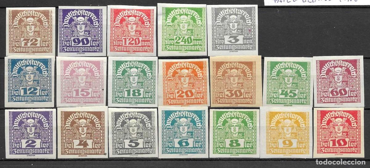 Timbres: AUSTRIA-1920-* C/ SE&Ntilde;AL FIJASELLO-SELLOS PARA PERIODICOS- PAPEL BLANCO FINO- SERIE COMPLETA