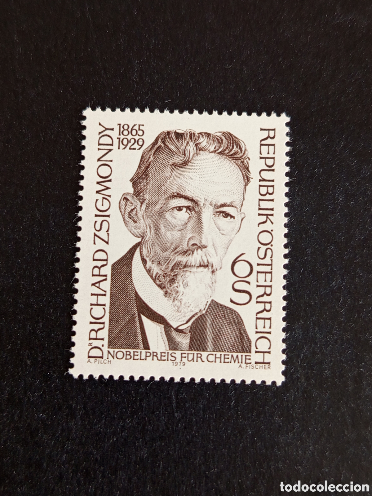 Sellos: AUSTRIA, 1979. Richard Zsigmondy.Premio Nobel de Qu&iacute;mica. Yvert 1448. Pedido m&iacute;nimo 3 &euro;. Ver fotos.
