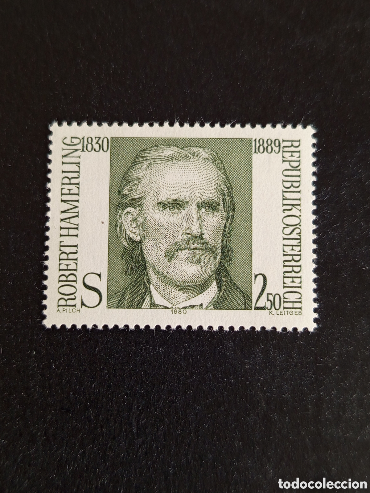 Sellos: AUSTRIA, 1980. Robert Hamerling, poeta. Yvert 1465. Pedido m&iacute;nimo 3 &euro;. Ver fotos. Serie completa