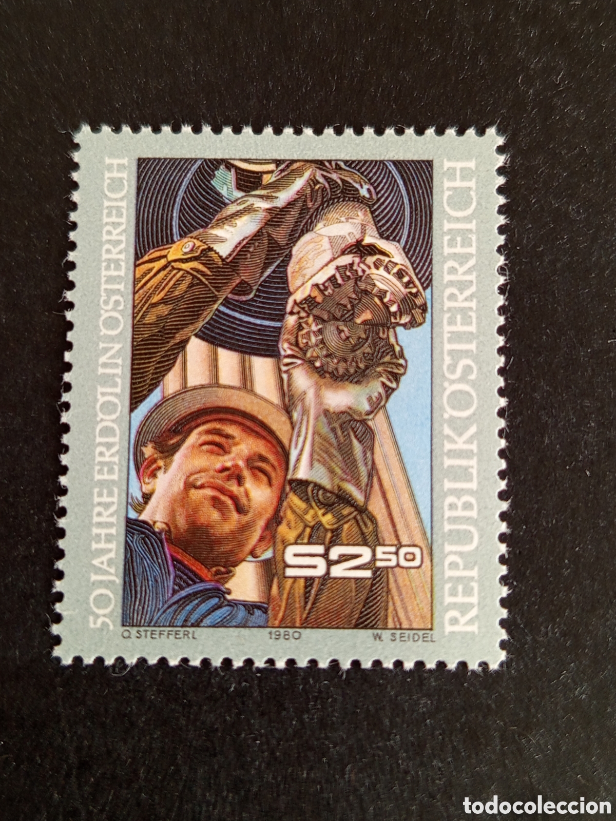 Sellos: AUSTRIA, 1980. Producci&oacute;n petr&oacute;leo en Austria. Yvert 1475. Pedido m&iacute;nimo 3 &euro;. Ver fotos.