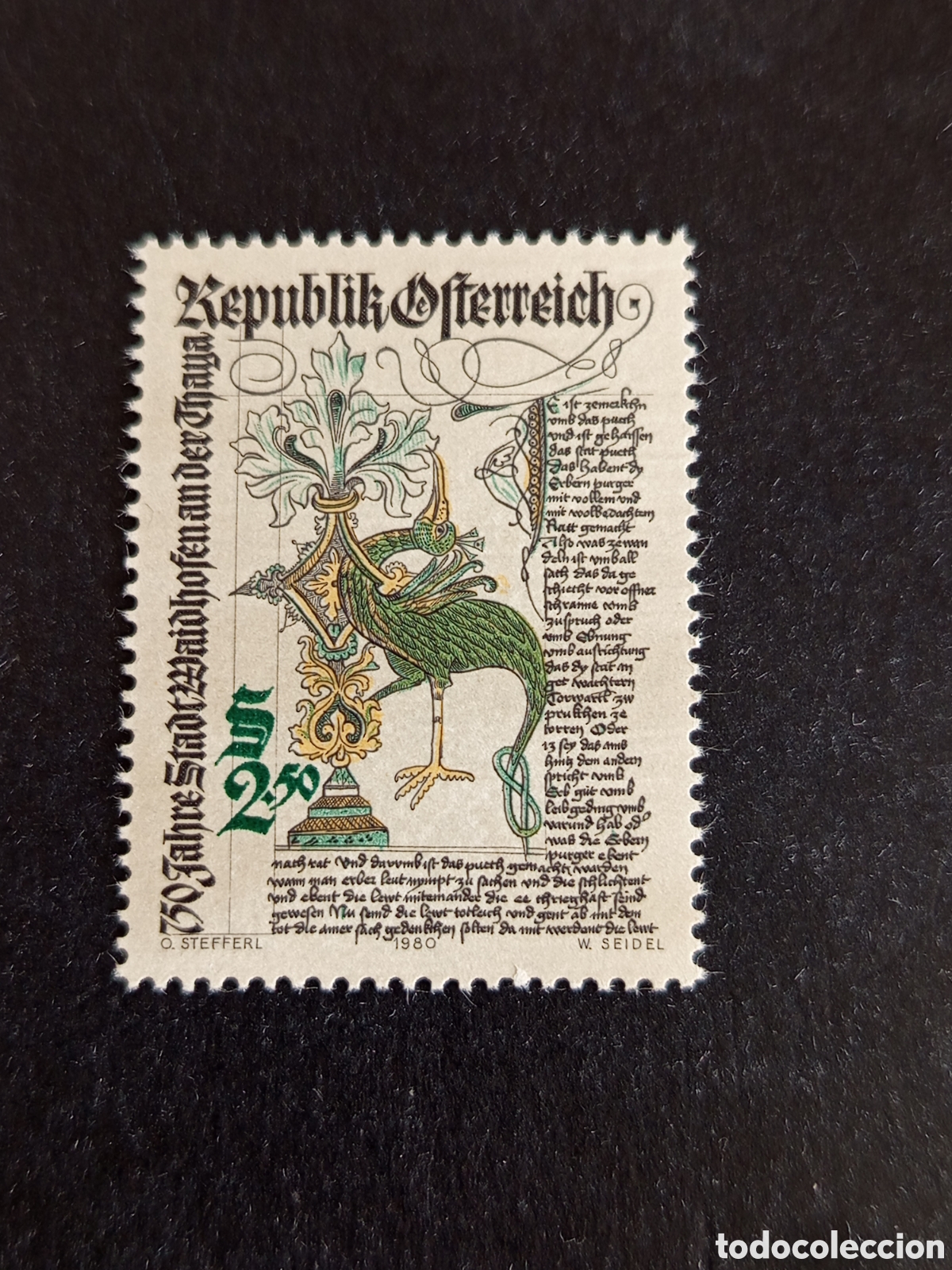 Sellos: AUSTRIA, 1980. 750 Aniversario de la Villa de Waidhofen an der Thaya. Yvert 1486. Pedido m&iacute;nimo 3 &euro;.