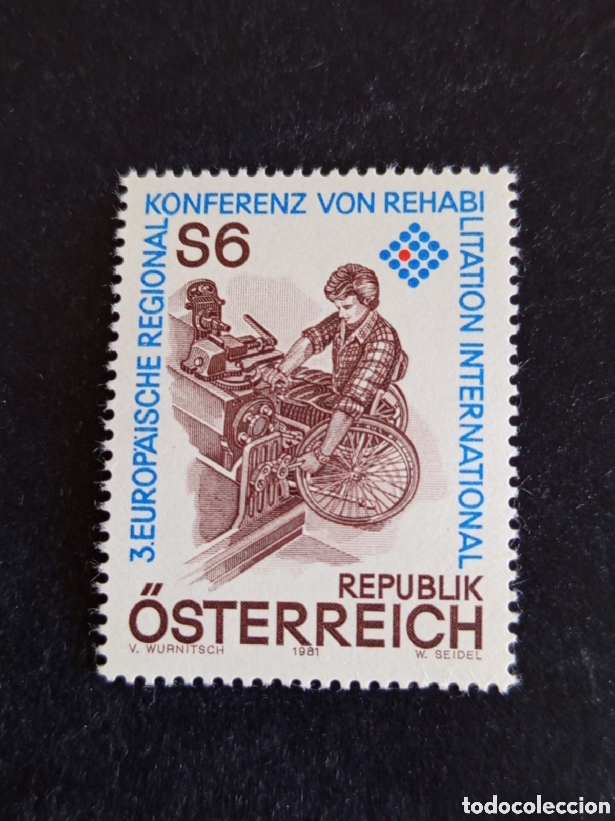 Sellos: AUSTRIA, 1981. Rehabilitaci&oacute;n de los discapacitados. Yvert 1496. Pedido m&iacute;nimo 3 &euro;. Ver fotos.