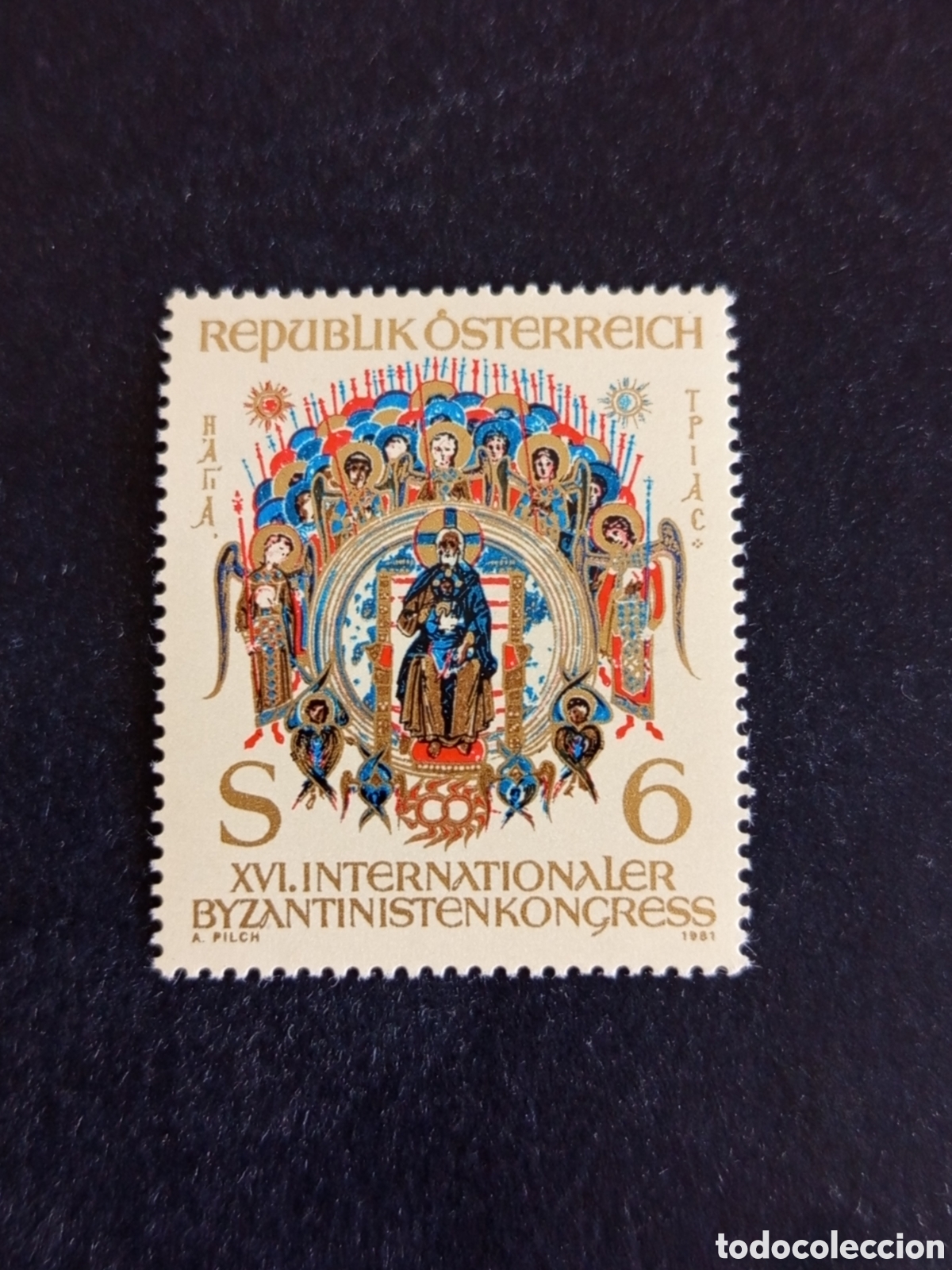 Sellos: AUSTRIA, 1981. Congreso sobre bizantinismo. Miniatura. Yvert 1508. Pedido m&iacute;nimo 3 &euro;. Ver fotos.