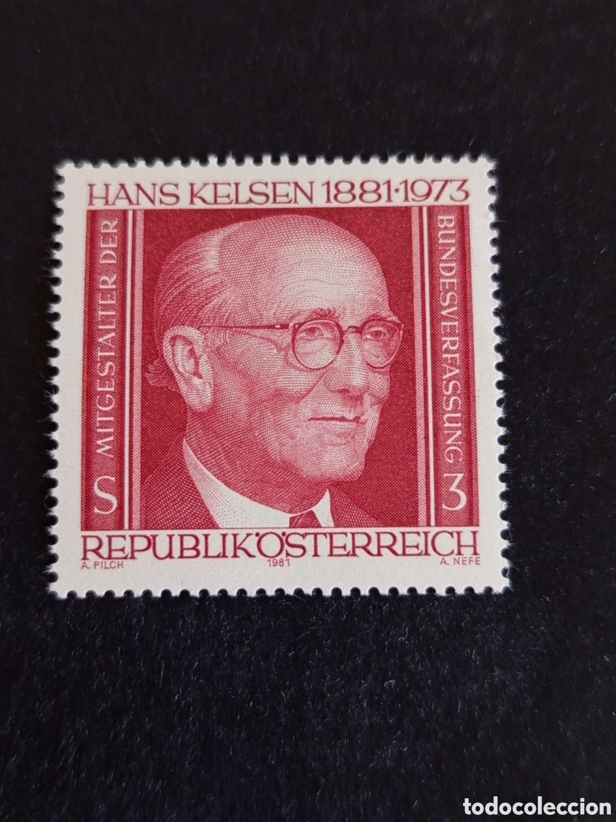 Sellos: AUSTRIA, 1981. Hans Keldon, jurista. Yvert 1514. Pedido m&iacute;nimo 3 &euro;. Ver fotos. Serie completa