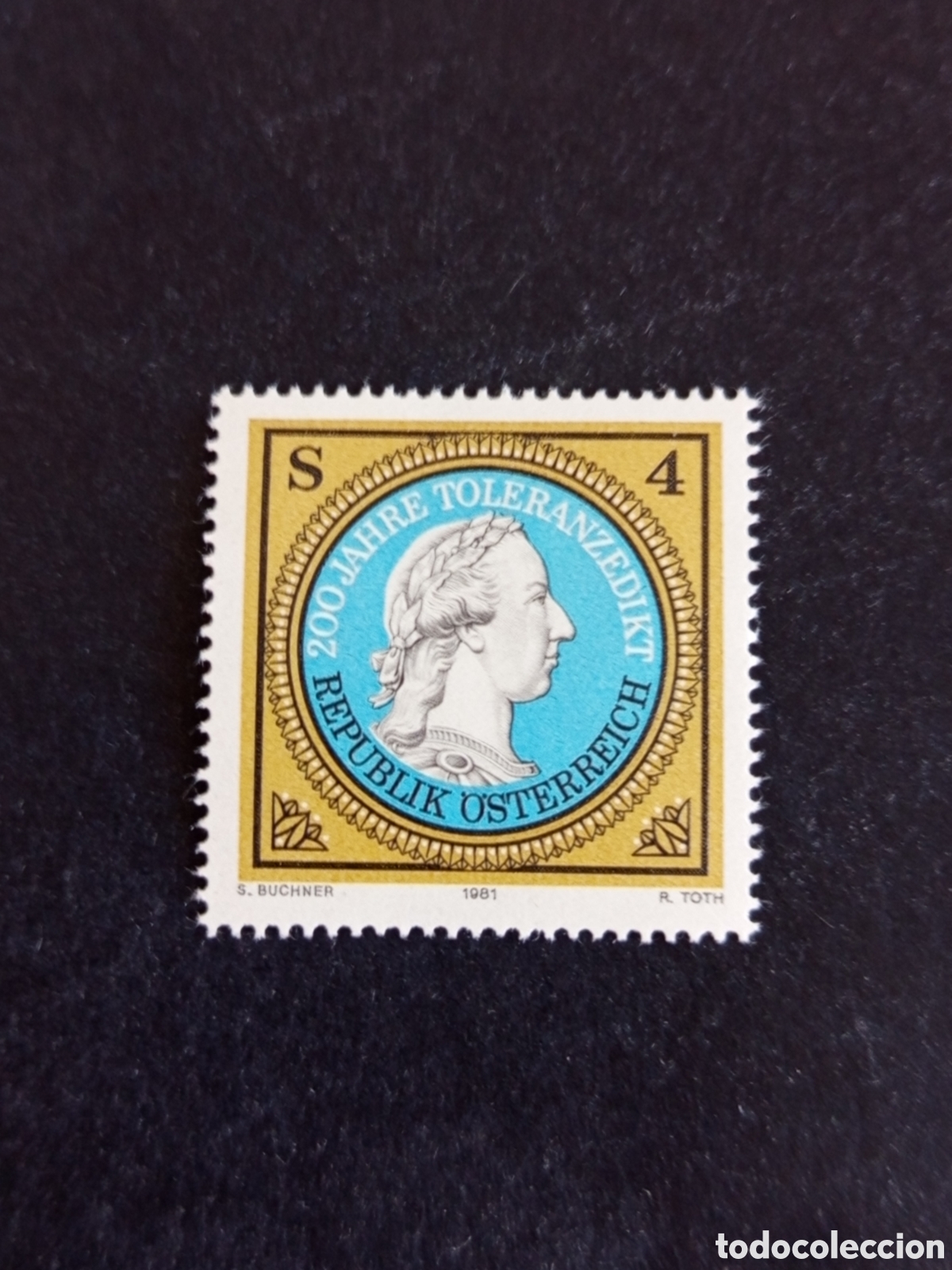 Sellos: AUSTRIA, 1981. Edicto de Tolerancia. Emperador Jos&eacute; II. Yvert 1513. Pedido m&iacute;nimo 3 &euro;. Ver fotos.