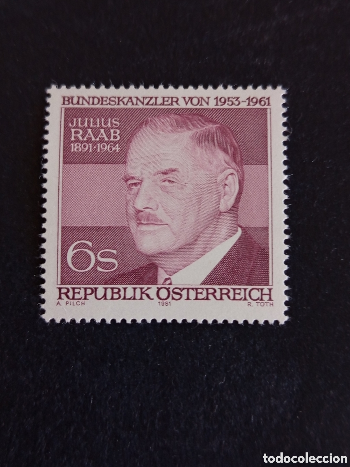 Sellos: AUSTRIA, 1981. Canciller Julius Raab. Yvert 1519. Pedido m&iacute;nimo 3 &euro;. Ver fotos. Serie completa