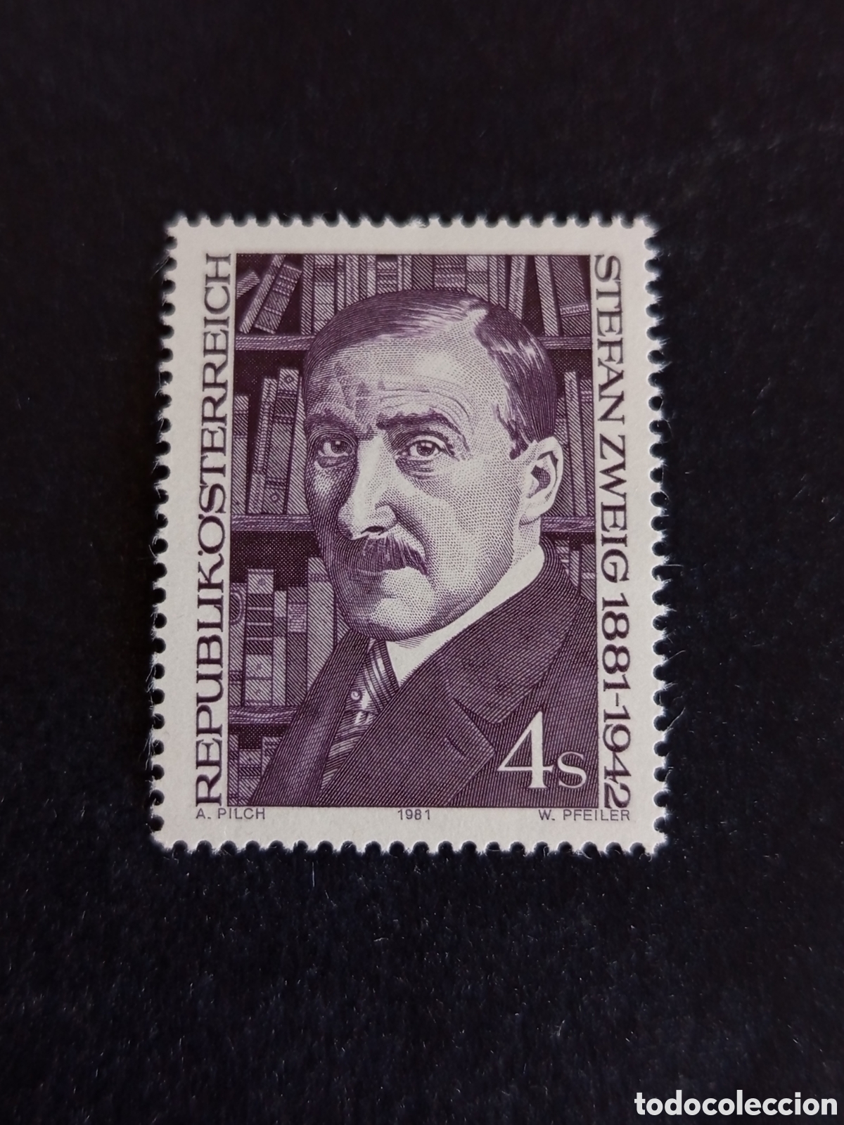 Sellos: AUSTRIA, 1981. Stefan Zweig, poeta. Yvert 1521. Pedido m&iacute;nimo 3 &euro;. Ver fotos. Serie completa