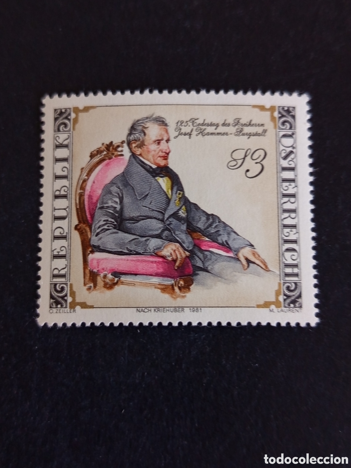 Sellos: AUSTRIA, 1981. Bar&oacute;n Josef Hammer-Pergstall. Yvert 1518. Pedido m&iacute;nimo 3 &euro;. Ver fotos.