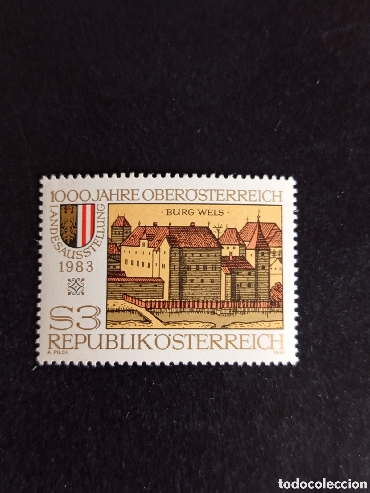 Sellos: AUSTRIA, 1983. Escudo de armas y Castillo de Wels. Yvert 1565. Pedido m&iacute;nimo 3 &euro;. Ver fotos.