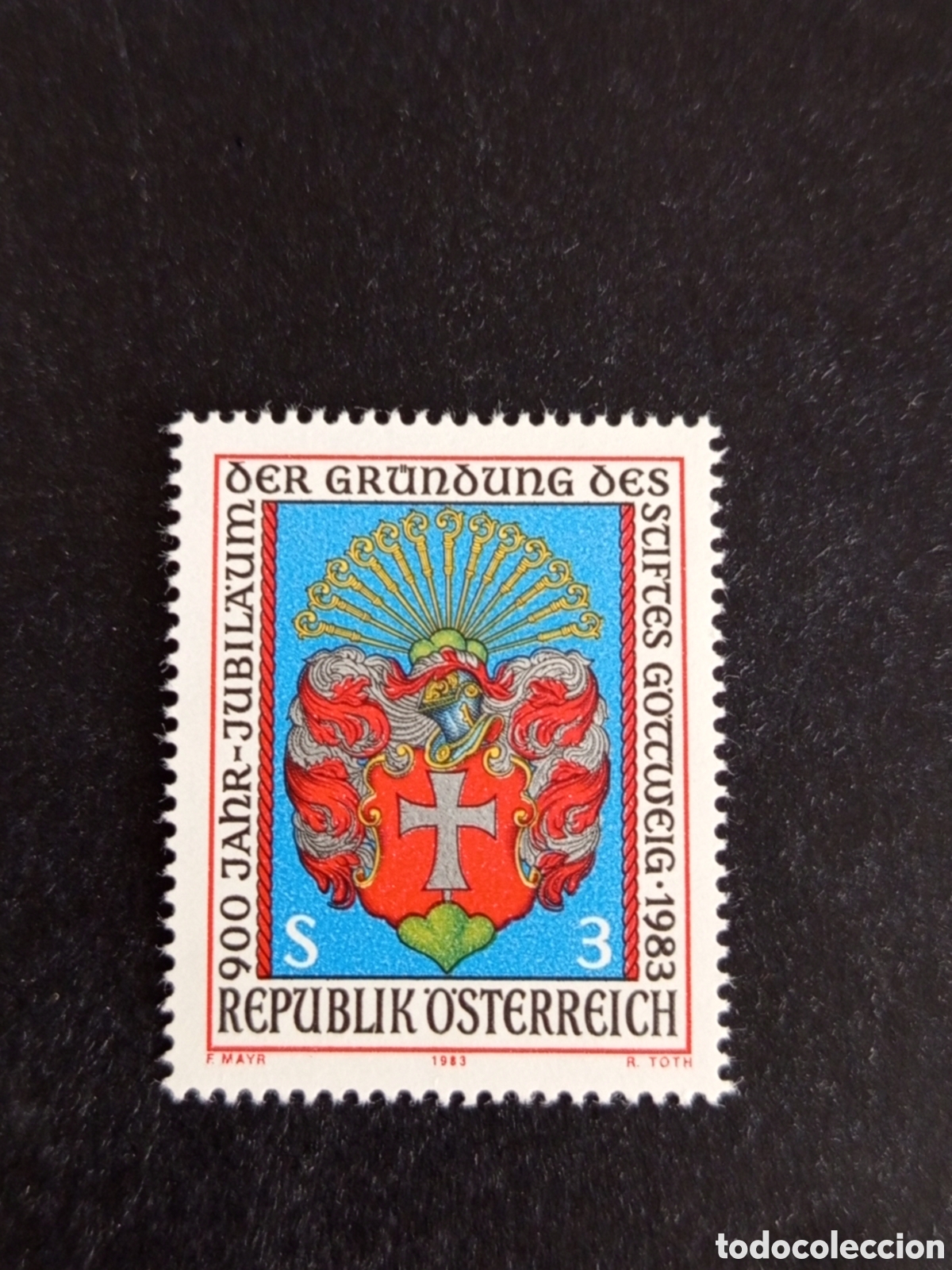 Sellos: AUSTRIA, 1983. 900 a&ntilde;os Abad&iacute;a de Gottweig. Escudo de armas. Yvert 1567. Pedido m&iacute;nimo 3 &euro;. Ver foto