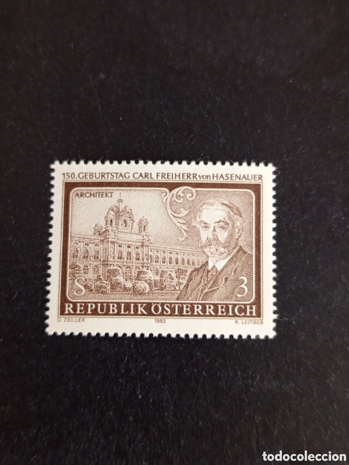 Sellos: AUSTRIA, 1983. Carl von Hasensuer, arquitecto. Museo. Yvert 1575. Pedido m&iacute;nimo 3 &euro;. Ver fotos.