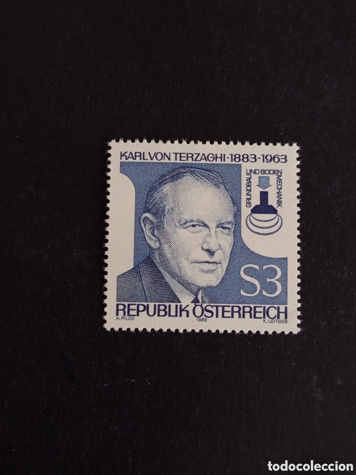 Sellos: AUSTRIA, 1983. Karl von Terzaghi, profesor. Yvert 1582. Pedido m&iacute;nimo 3 &euro;. Ver fotos. Serie completa