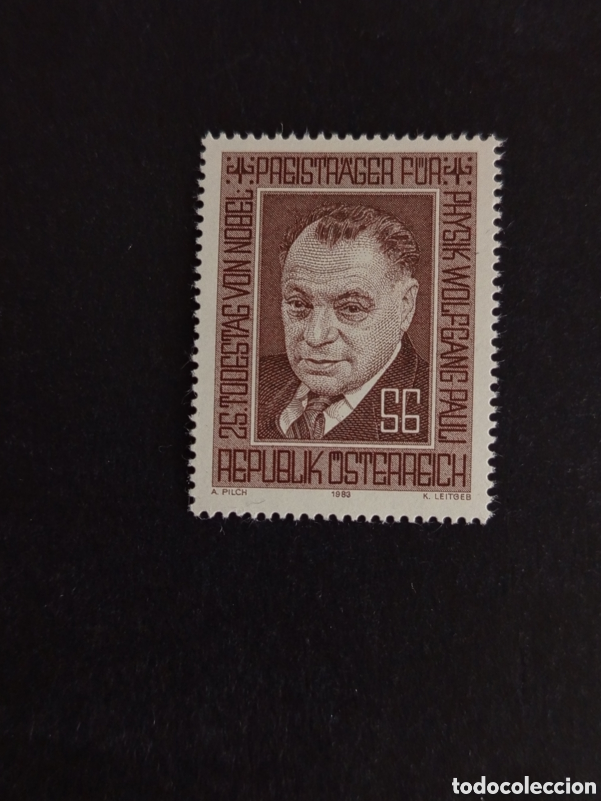 Sellos: AUSTRIA, 1983. Wolfgang Pauli, Premio Nobel F&iacute;sica. Yvert 1591 Pedido m&iacute;nimo 3 &euro;. Ver fotos.