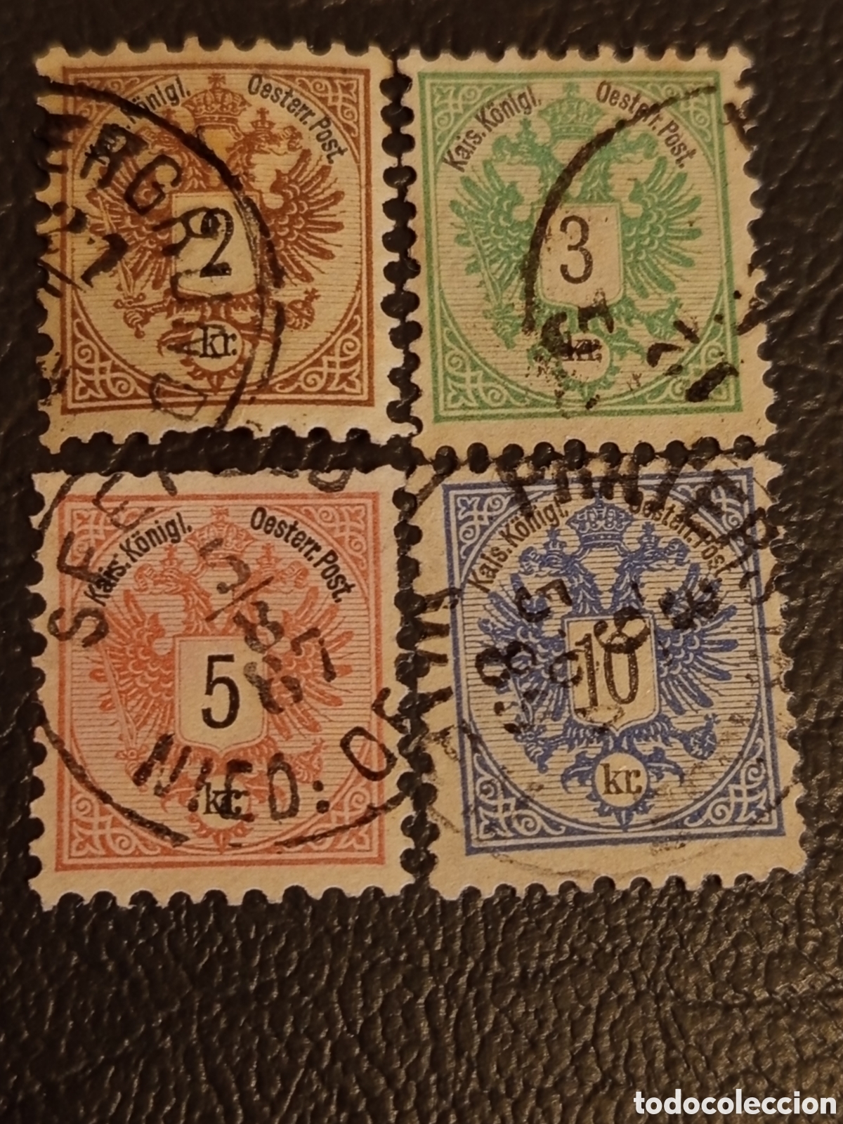 Sellos: Lote 4 Sellos Austria Imperio 1890 Usados - Escudo &Aacute;guila - Michel 51/53/54/56