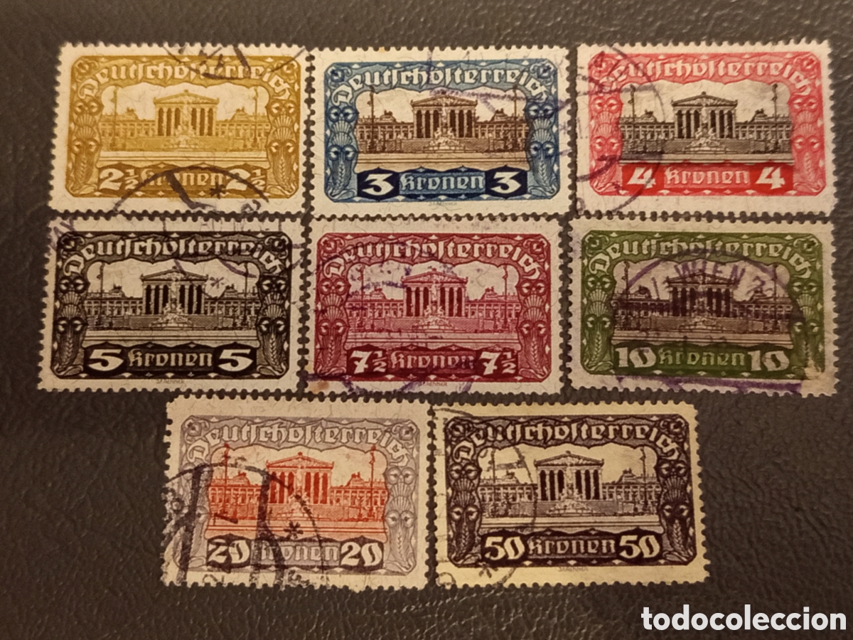 Sellos: Lote 8 Sellos Austria 1919-1921 Parlamento Michel 286A-293A Usados