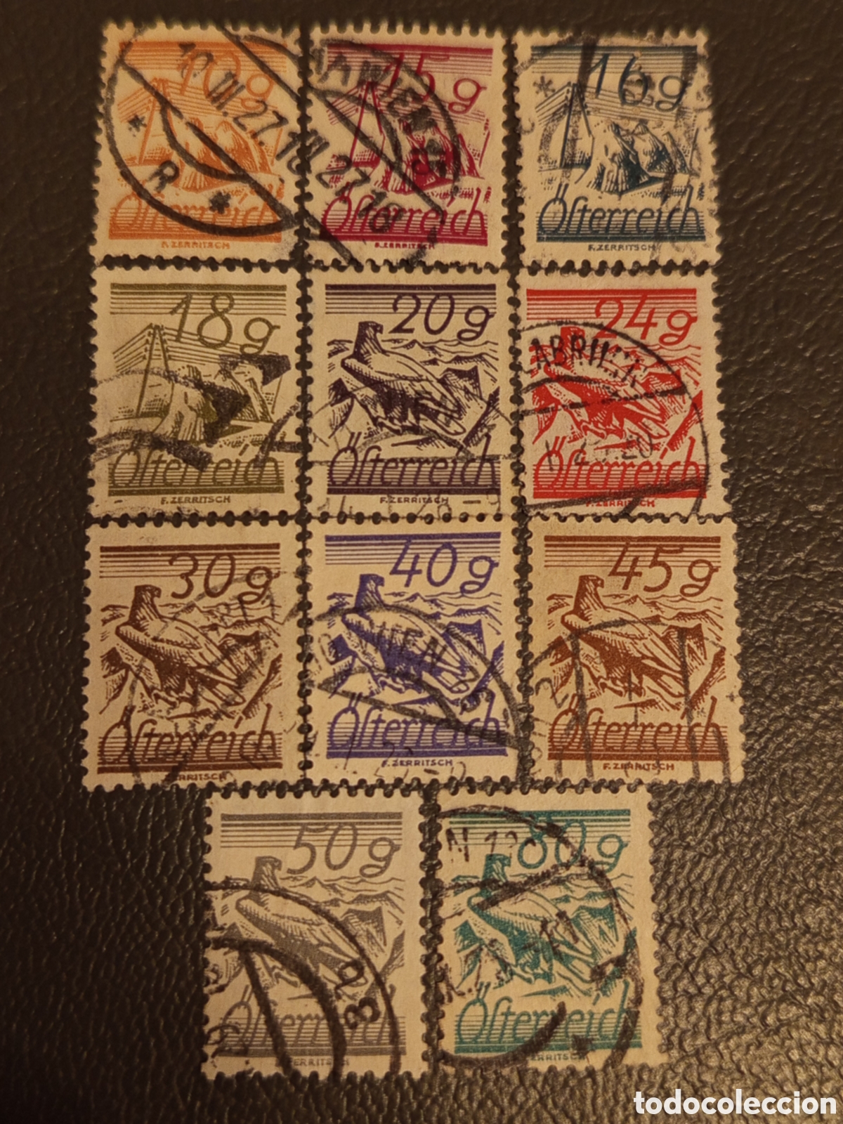 Sellos: Austria 1945/1947 - Serie Paisajes (Landschaften), Usados - Cat&aacute;logo Michel 739/847