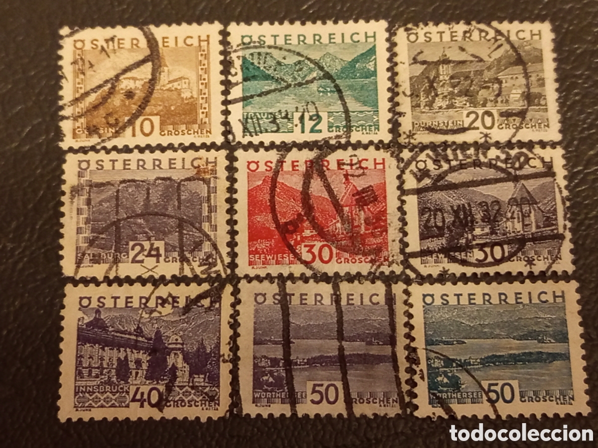 Sellos: Austria 1929/32 Serie Paisajes Lote De 9 Sellos Usados - Michel 498/511