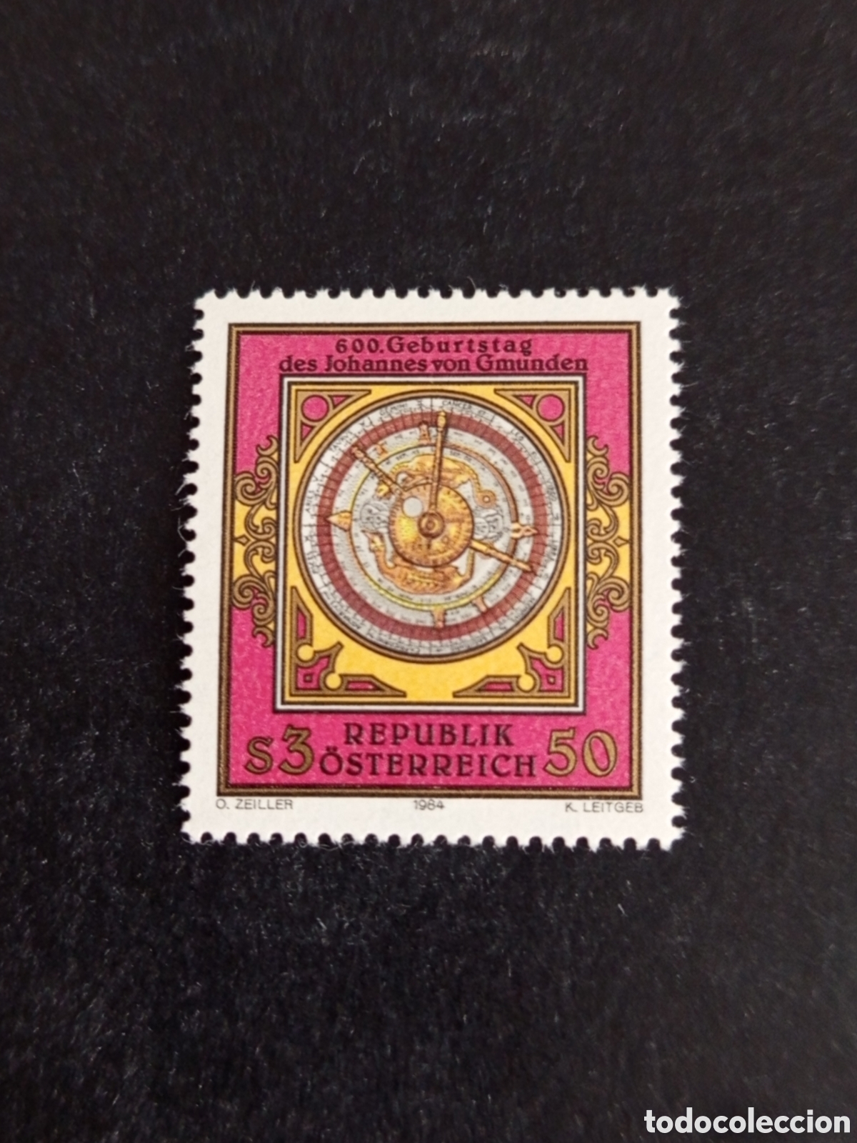 Sellos: AUSTRIA, 1984. Johannes von Gmunden, matem&aacute;tico.Astrabio. Yvert 1622. Pedido m&iacute;nimo 3 &euro;. Ver fotos.