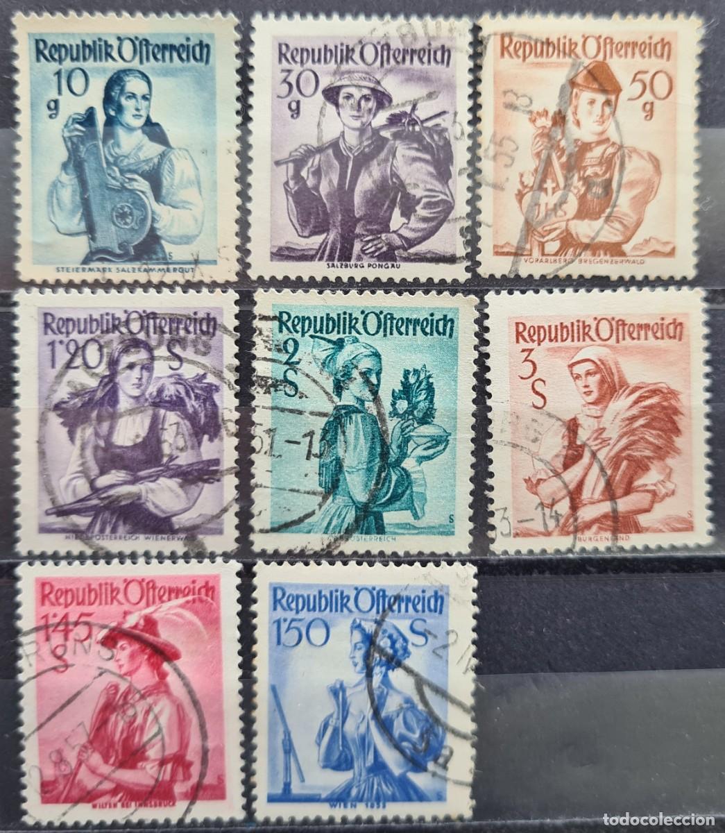 Sellos: Serie de sellos usados de Austria 1948-50: trajes regionales