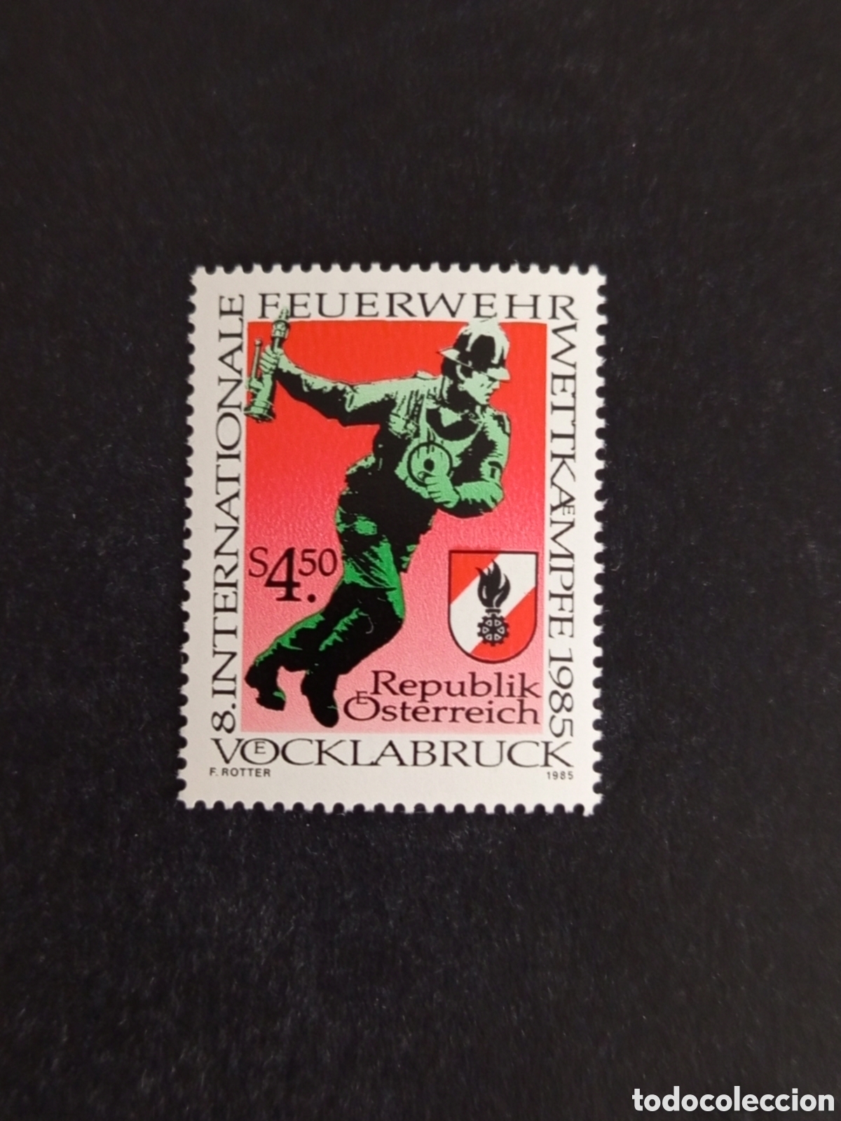 Sellos: AUSTRIA, 1985. Bombero y Escudo. Yvert 1650. Pedido m&iacute;nimo 3 &euro;. Ver fotos. Serie completa en nuevo