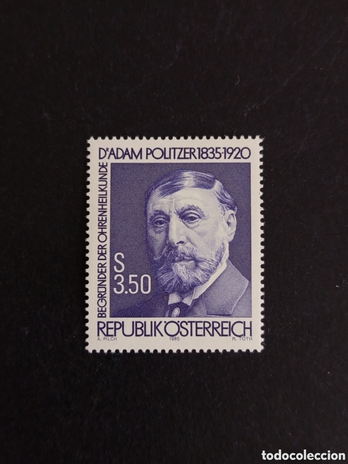 Sellos: AUSTRIA, 1985. Dr..Adam Politzer, ot&oacute;logo. Yvert 1655. Pedido m&iacute;nimo 3 &euro;. Ver fotos. Serie completa