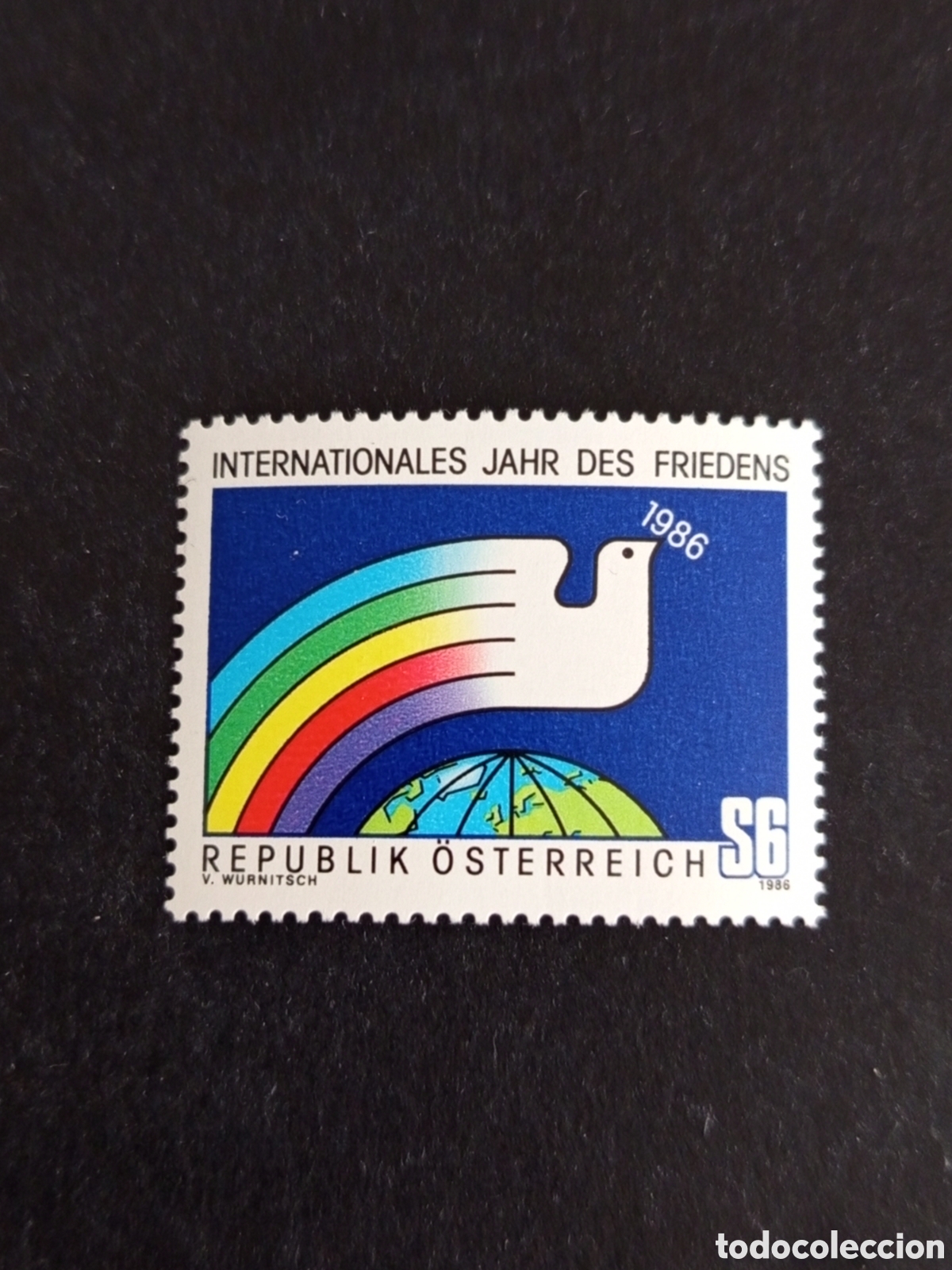 Sellos: AUSTRIA, 1986. A&ntilde;o Internacional de la Paz. Paloma. Yvert 1665. Pedido m&iacute;nimo 3 &euro;. Ver fotos. S