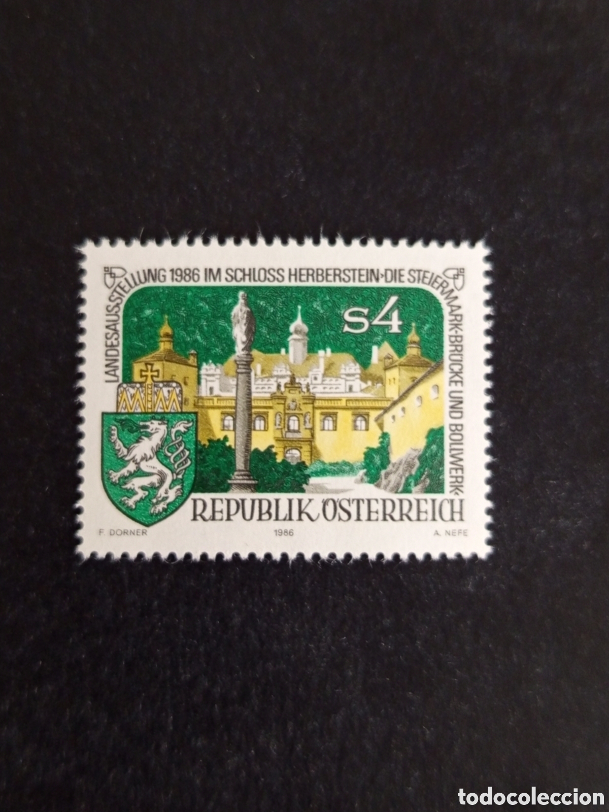 Sellos: AUSTRIA, 1986. Castillo de Herberstein. Escudo de Armas de Styria. Yvert 1677. Pedido m&iacute;nimo 3 &euro;.