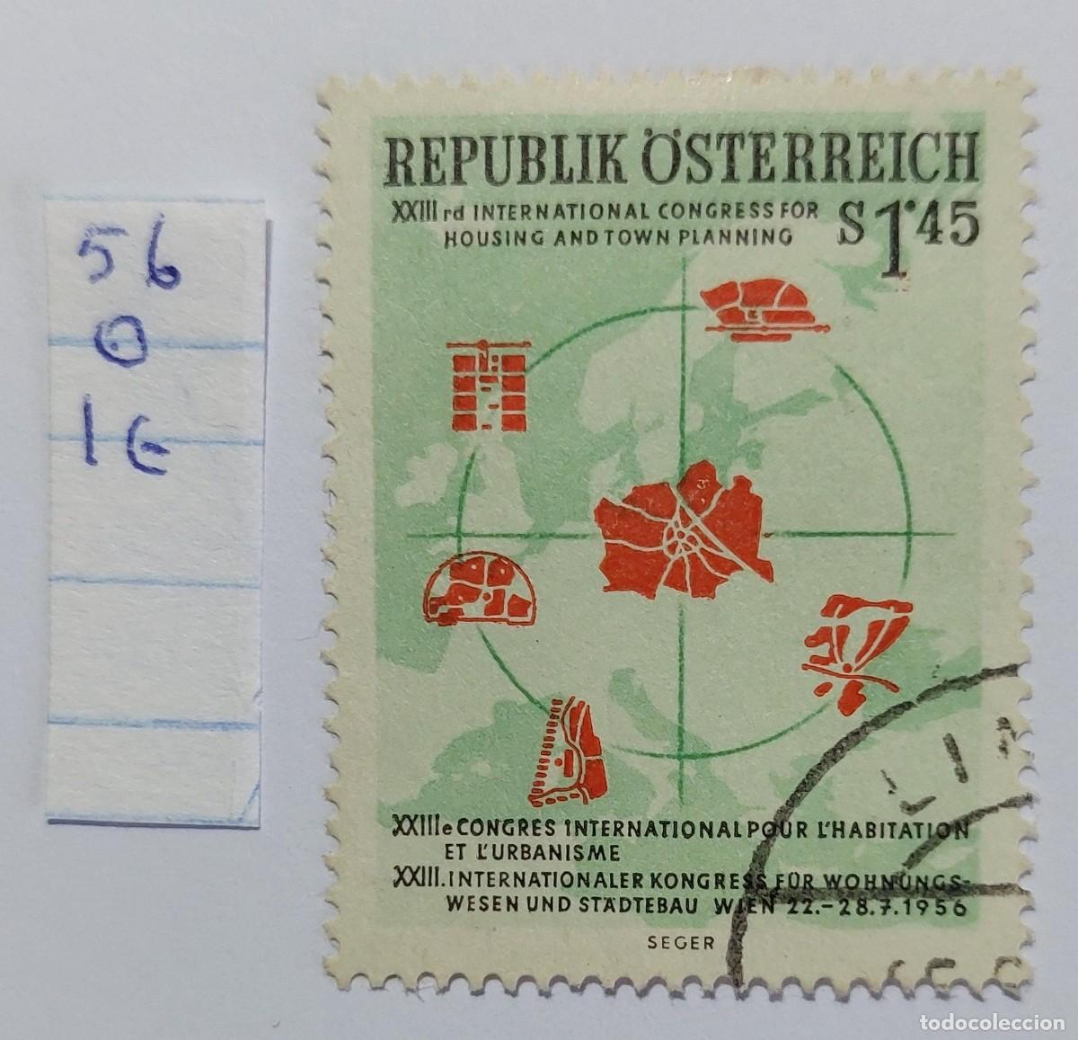 Sellos: AUSTRIA 1956 XXIII Congreso Internacional de Vivienda y Urbanismo. (*) USED