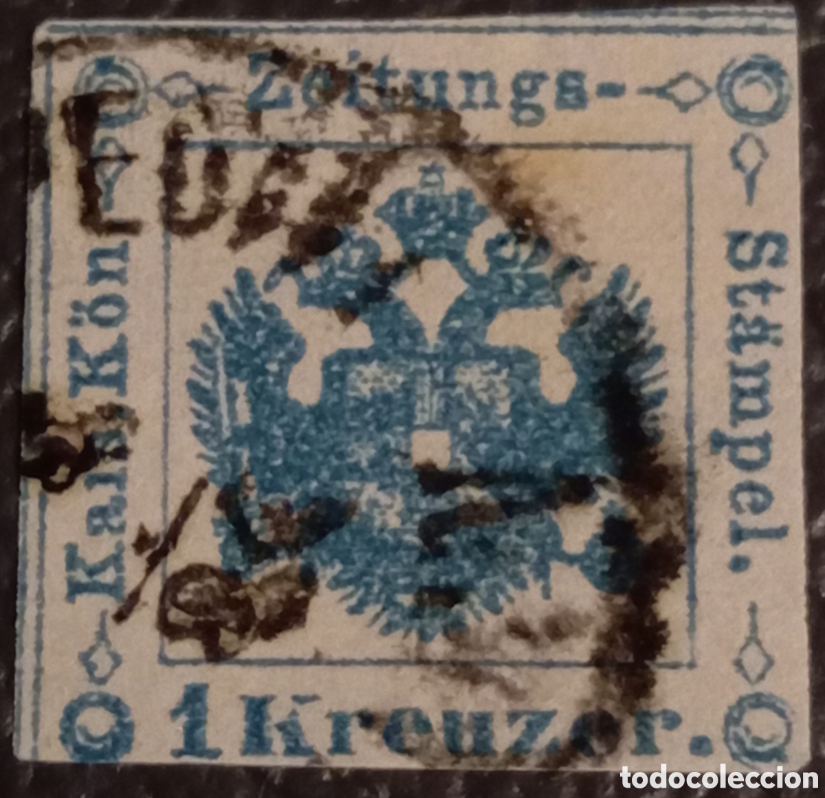 Sellos: Sello Antiguo Austria 1858 Zeitungsstempel 1 Kr Azul Con Matasellos (ANK #16)