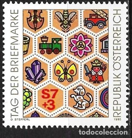 Sellos: Austria 1990- Mi 1990 - YT 1819 - D&iacute;a del sello - MNH**