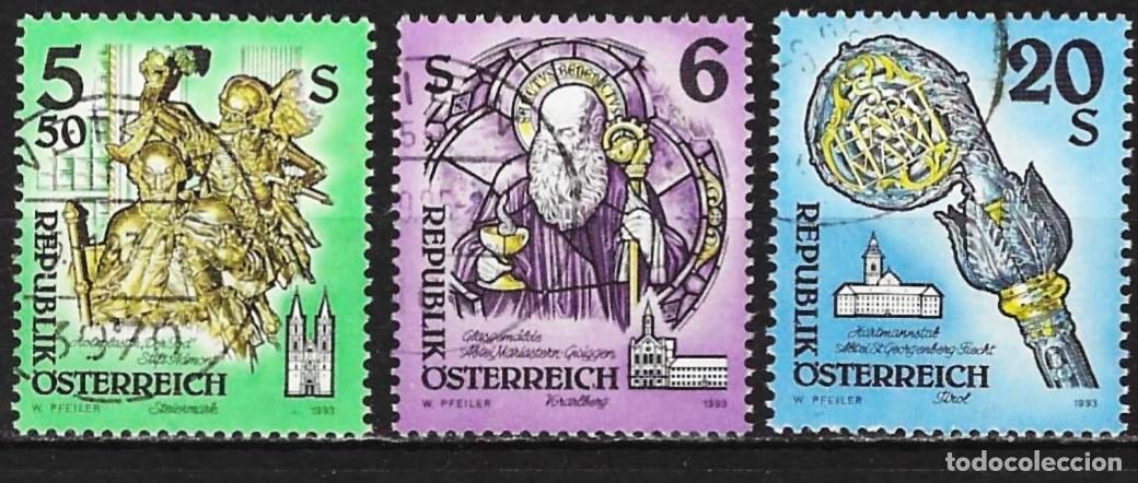 Sellos: Austria 1993 - Mi 2094, 2108 y 2109 - YT 1924, 1937 y 1940 - Abadias y monasterios