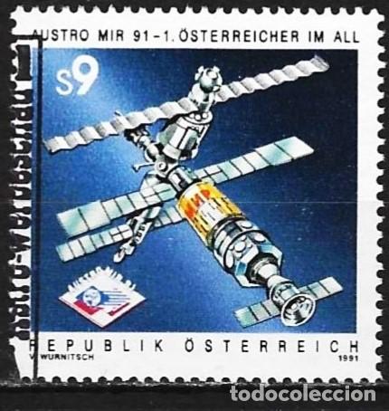 Sellos: Austria 1991 - Mi 2040 - YT 1869 - Estaci&oacute;n espacial MIR
