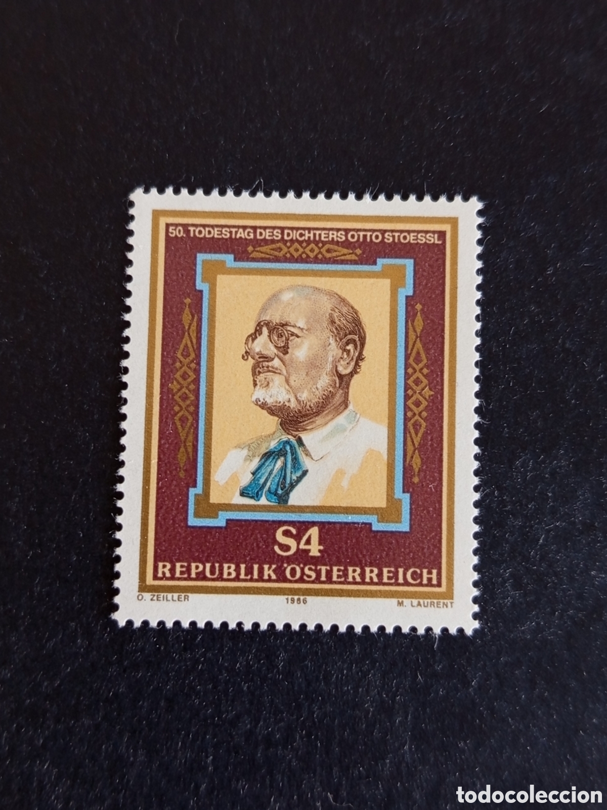 Sellos: AUSTRIA, 1986. Otto Stoessi, escritor y poeta. Yvert 1691. Pedido m&iacute;nimo 3 &euro;. Ver fotos. Completa