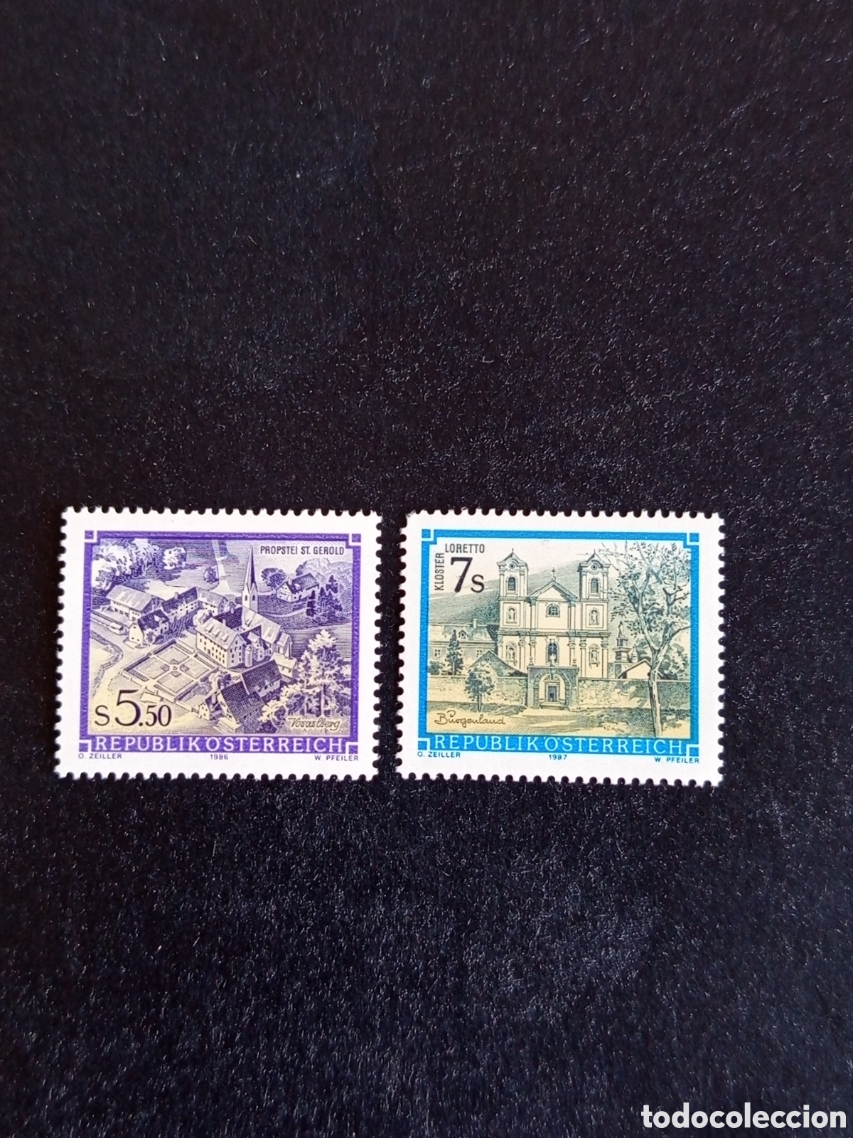 Sellos: AUSTRIA 1986. Abad&iacute;a de S. Gerold y Convento Dominicos. Yv 1688 y 1692. Pedido m&iacute;nimo 3 &euro;. Ver fotos