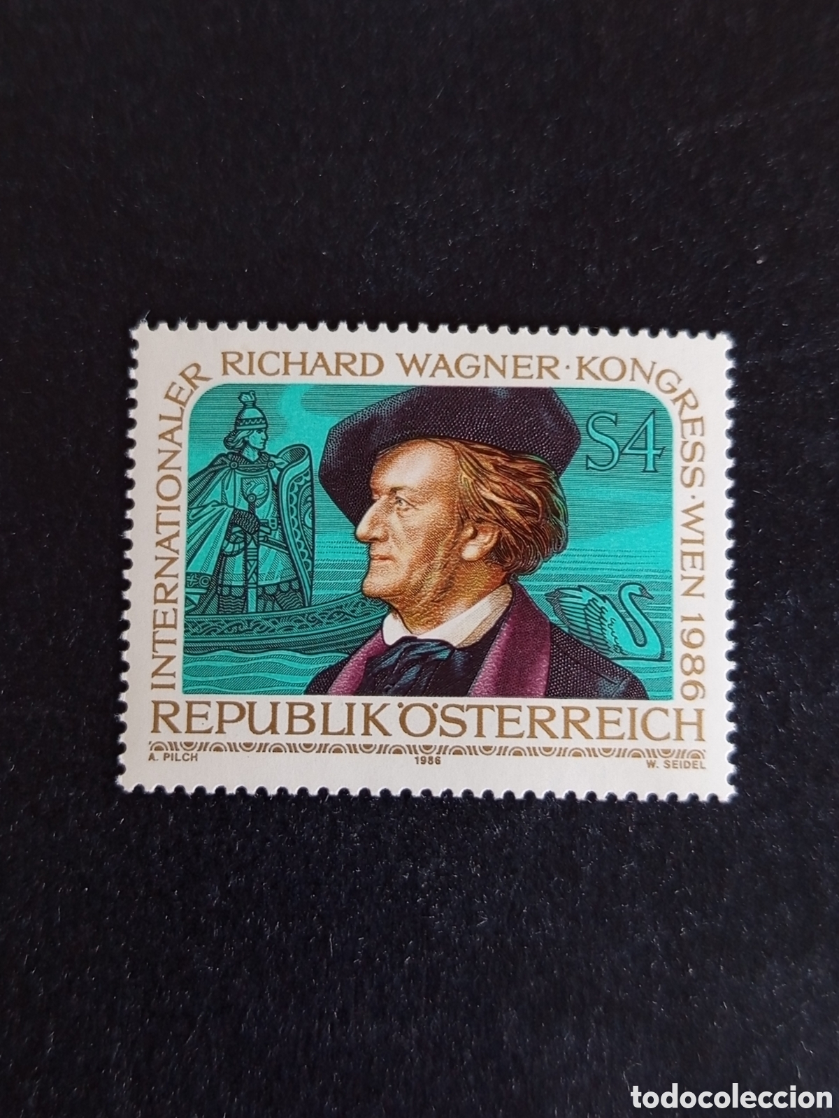 Sellos: AUSTRIA, Richard Wagner , compositor. Escena de &rdquo; Lohengrin&rdquo;. Yvert 1678. Pedido m&iacute;nimo 3 &euro;.