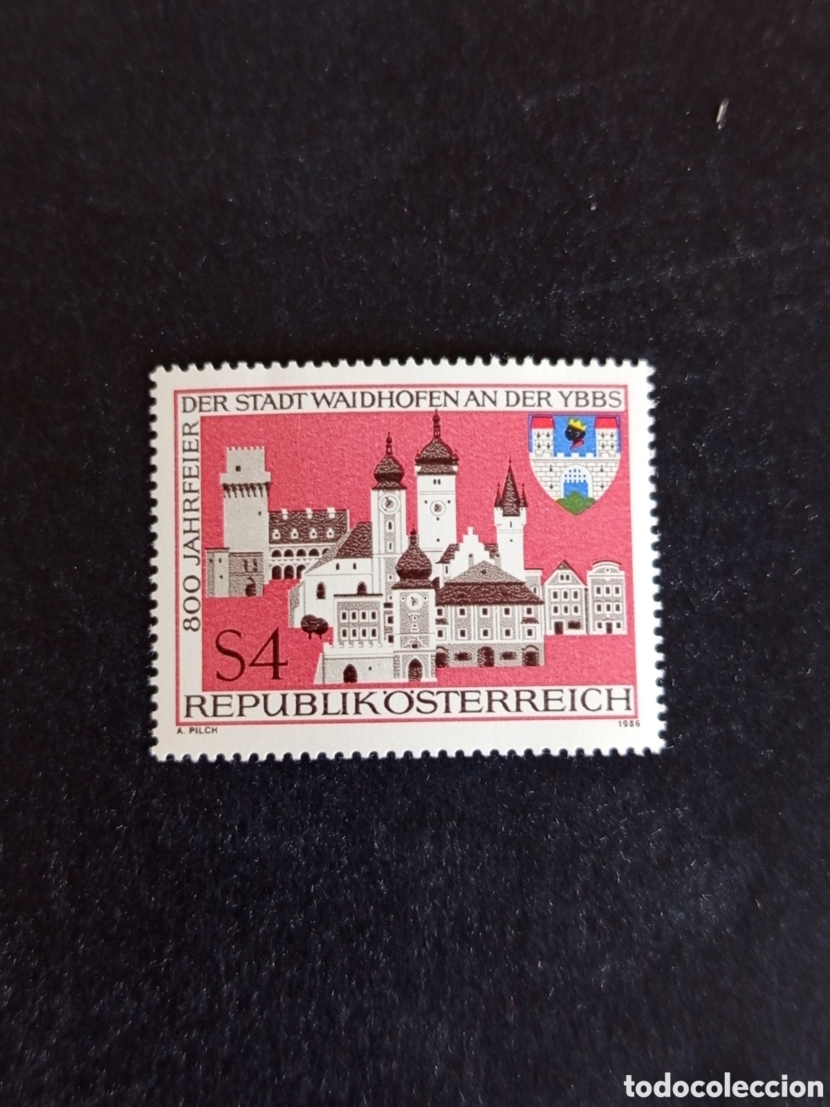 Sellos: AUSTRIA, 1986. Villa de Waidhofen. Escudo de Armas. Yvert 1681. Pedido m&iacute;nimo 3 &euro;. Ver fotos.