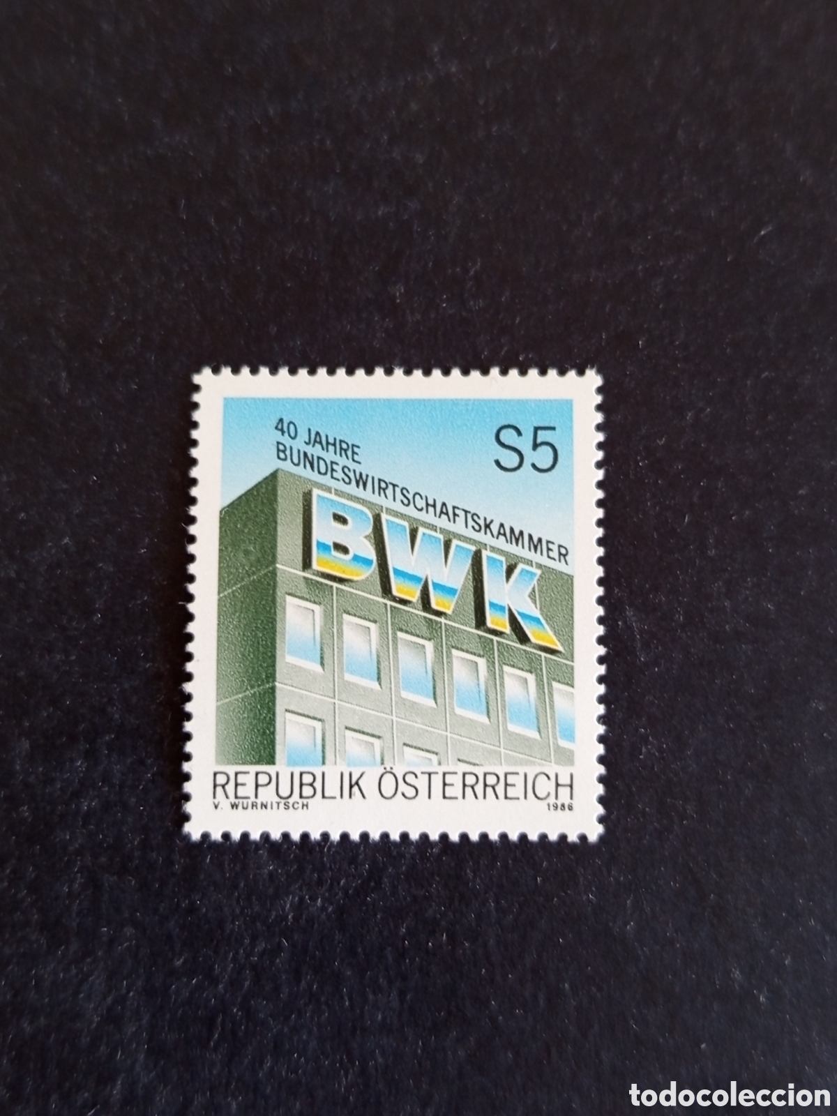 Sellos: AUSTRIA, 1986. C&aacute;mara de Comercio e Industria. Yvert 1700. Pedido m&iacute;nimo 3 &euro;. Ver fotos.