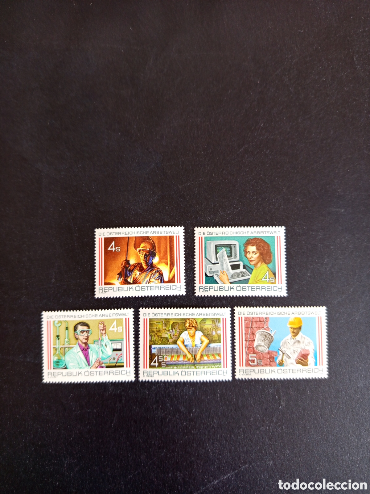 Sellos: AUSTRIA, 1986/91. El mundo del trabajo en Austria. Pedido m&iacute;nimo 3 &euro;. Ver fotos. Serie completa