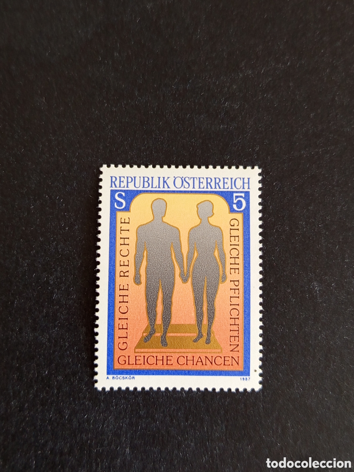 Sellos: AUSTRIA, 1987. Igualdad de derechos hombre y mujer. Yvert 1710. Pedido m&iacute;nimo 3 &euro;. Ver fotos.