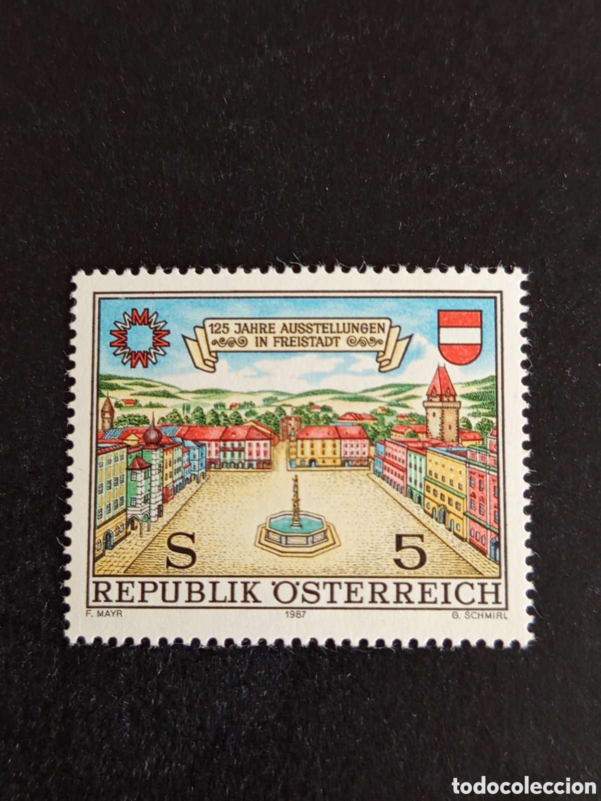 Sellos: AUSTRIA, 1987. Feria comercial de Freistadt, Plaza. Yvert 1722. Pedido m&iacute;nimo 3 &euro;. Ver fotos.
