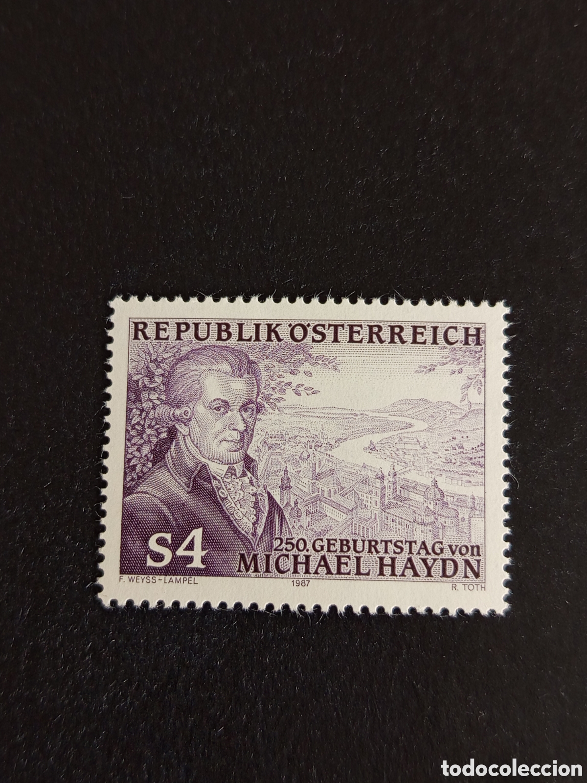 Sellos: AUSTRIA, 1987. Johann Michael Haydn, compositor. Yvert 1729. Pedido m&iacute;nimo 3 &euro;. Ver fotos.