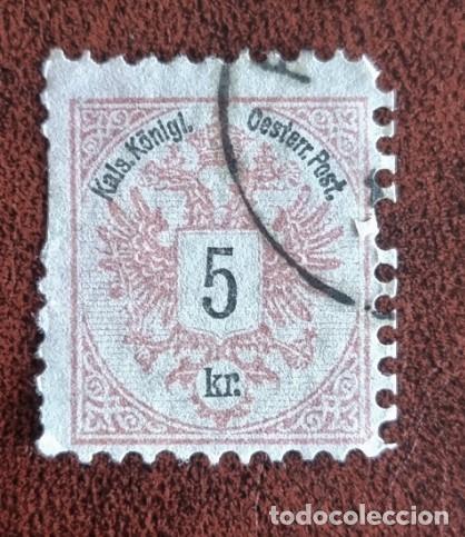 Sellos: SELLO USADO AUSTRIA - OSTERREICH 1867 - KAIS. K&Ouml;NIGL. - VALOR FACIAL 5 KR
