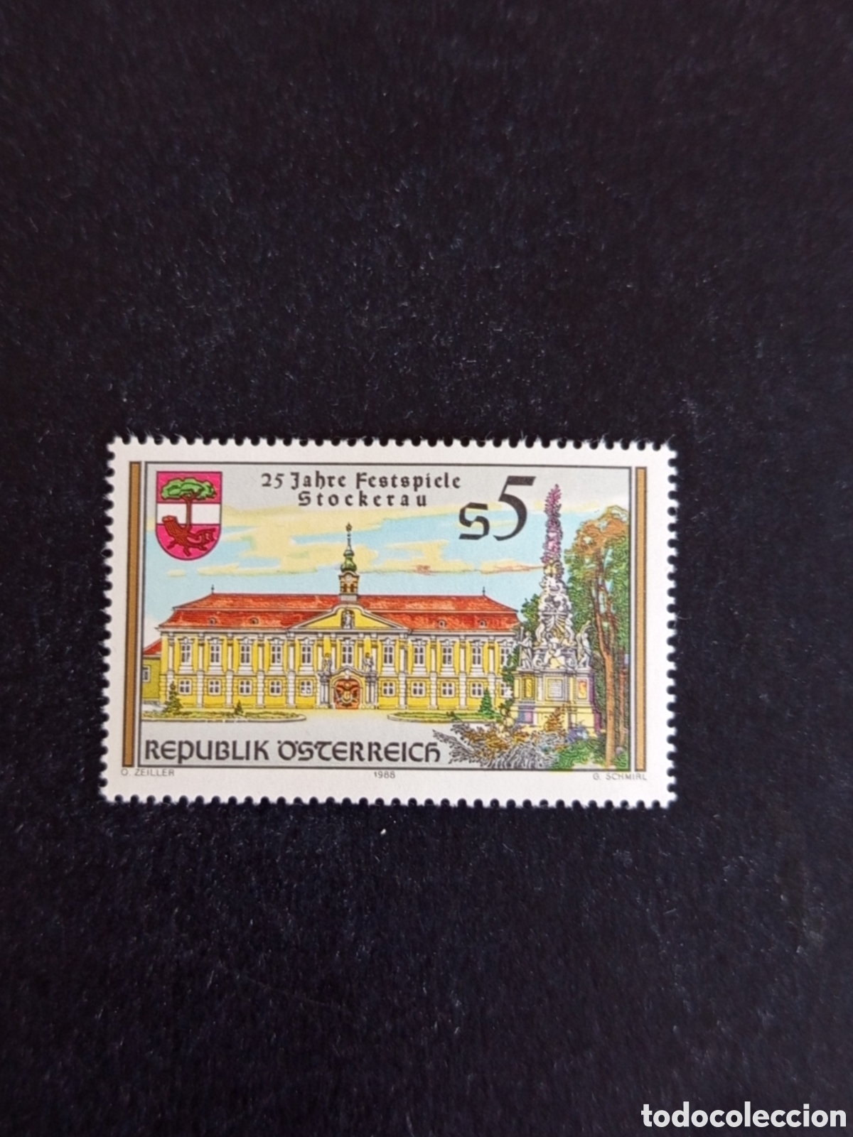 Sellos: AUSTRIA, 1988. Escudo de Armas y Ayuntamiento de Stockerau. Yvert 1757. Pedido m&iacute;nimo 3 &euro;. Ver foto