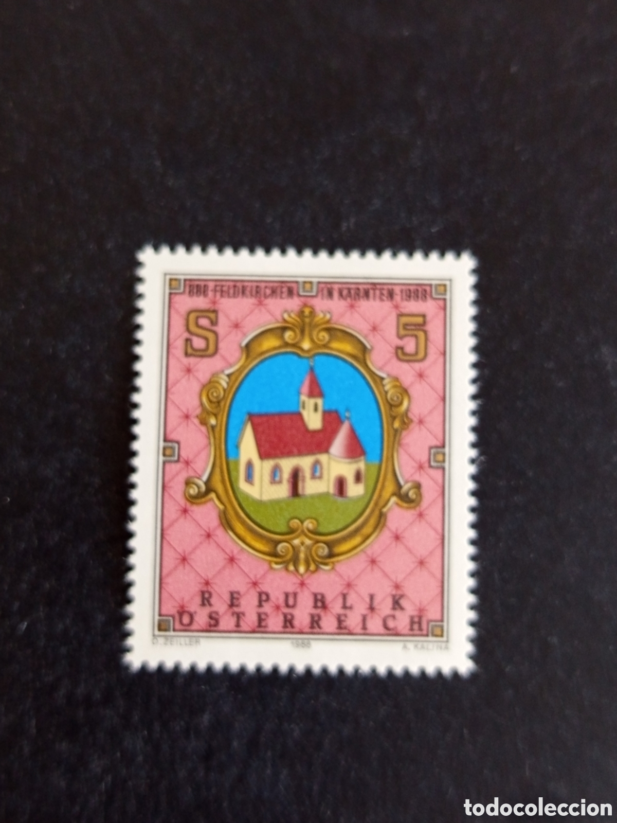 Sellos: AUSTRIA, 1988. Escudo de Armas de Feldkirchen. Yvert 1762. Pedido m&iacute;nimo 3 &euro;. Ver fotos.