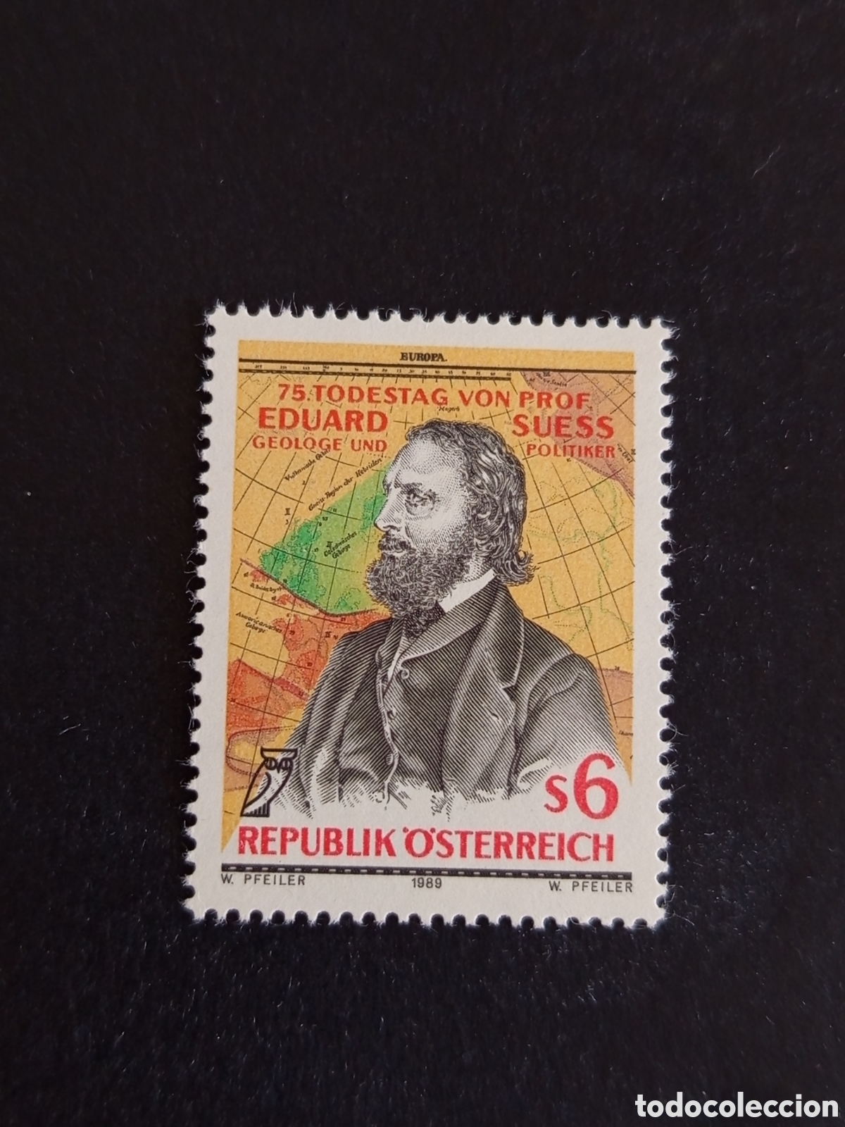 Sellos: AUSTRIA, 1989. Eduard Suess, ge&oacute;logo. Yvert 1781. Pedido m&iacute;nimo 3 &euro;. Ver fotos. Serie completa