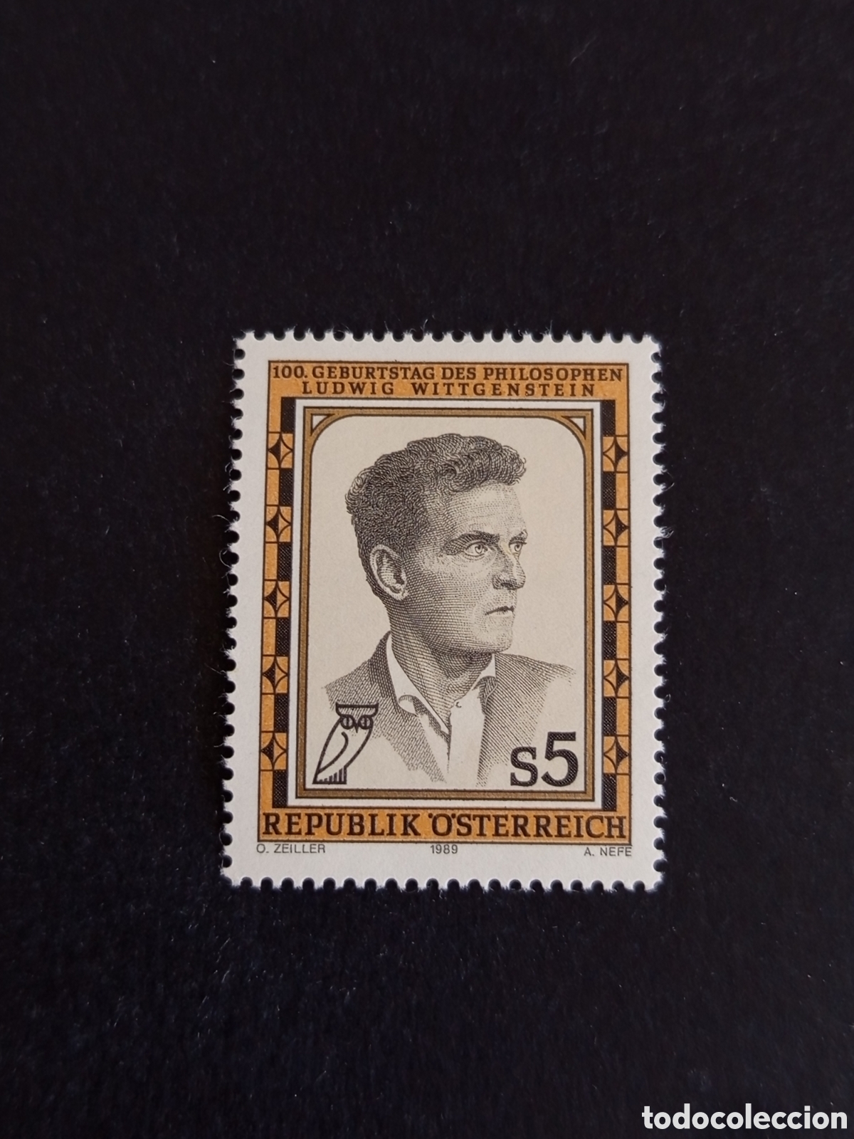 Sellos: AUSTRIA, 1989. Ludwig Wittgenstein, fil&oacute;sofo . Yvert 1782. Pedido m&iacute;nimo 3 &euro;. Ver fotos. Completa