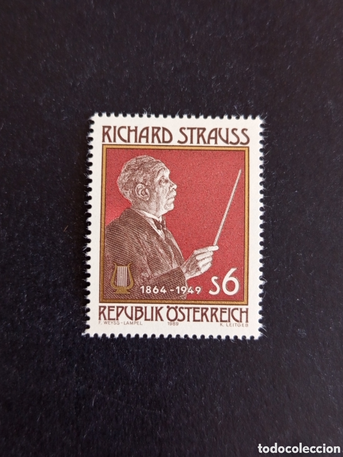 Sellos: AUSTRIA, 1989. Richard Strauss, compositor. Yvert 1790. Pedido m&iacute;nimo 3 &euro;. Ver fotos. Serie completa